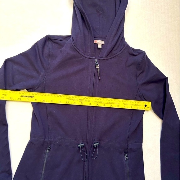Talbots light weight navy blue full zip up hooded jacket Sz-SP O17 - Picture 6 of 10